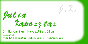 julia kaposztas business card