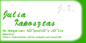 julia kaposztas business card